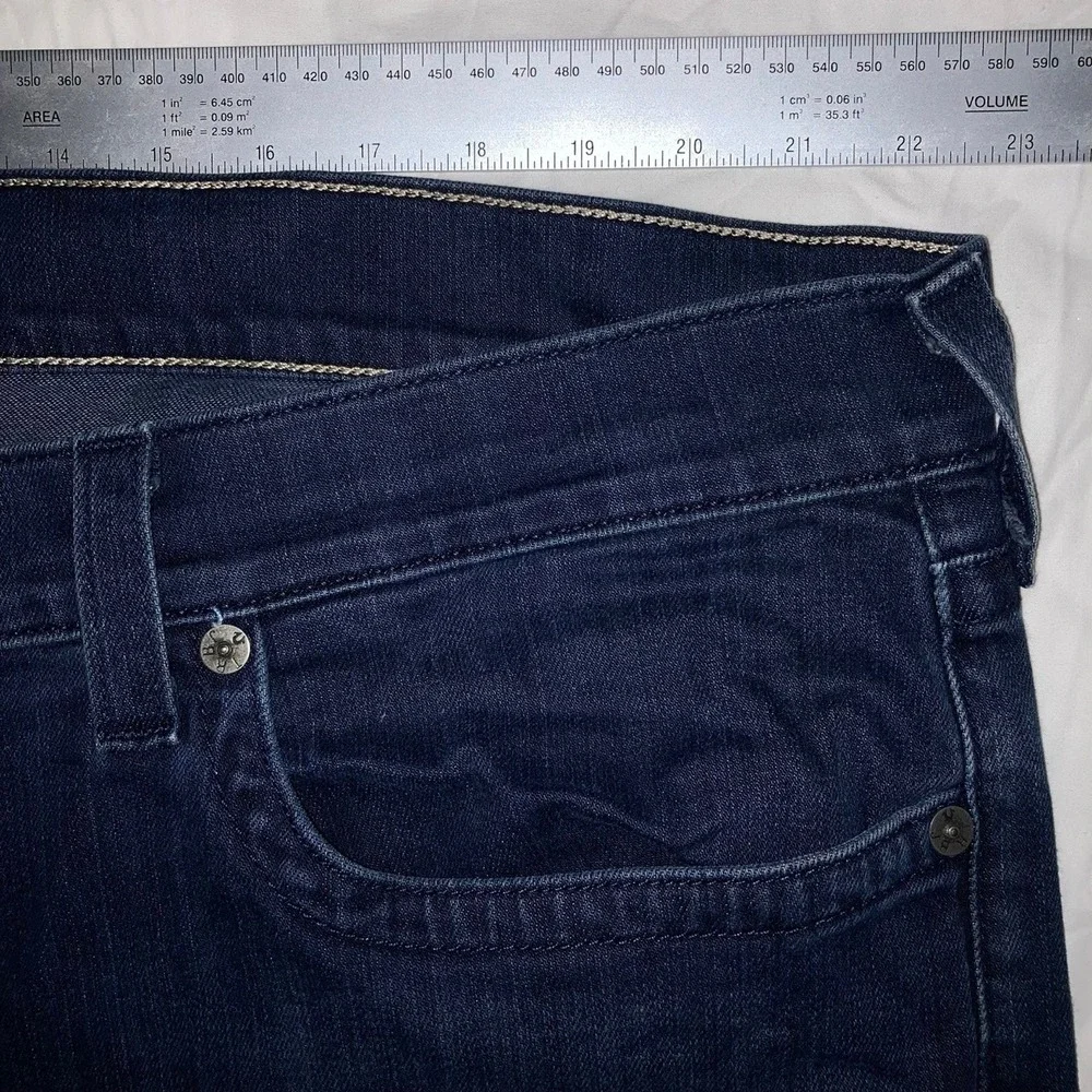 True Religion Jeans Mens 44x33 Geno Relaxed Slim Streetwear USA Denim Dark Blue